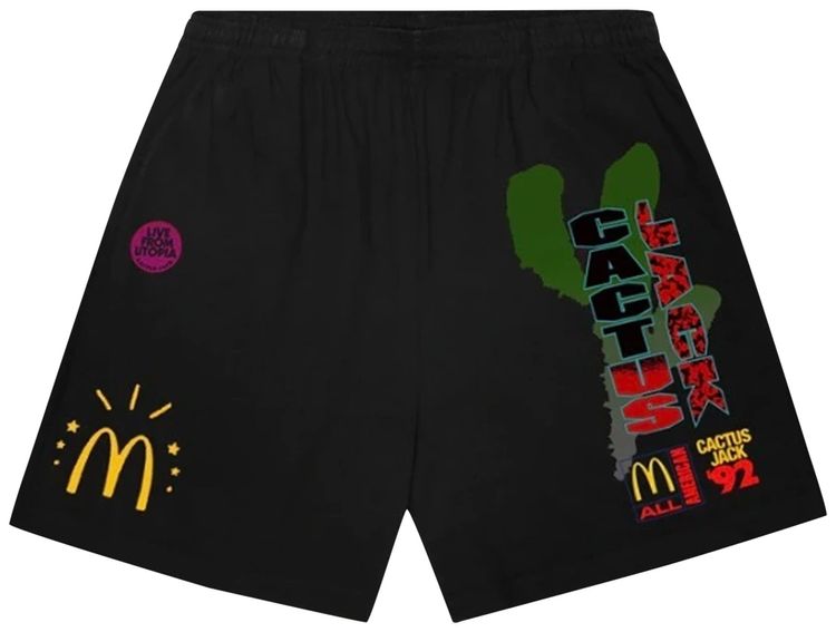 Cactus Jack by Travis Scott x McDonalds All American 92 Shorts II Black