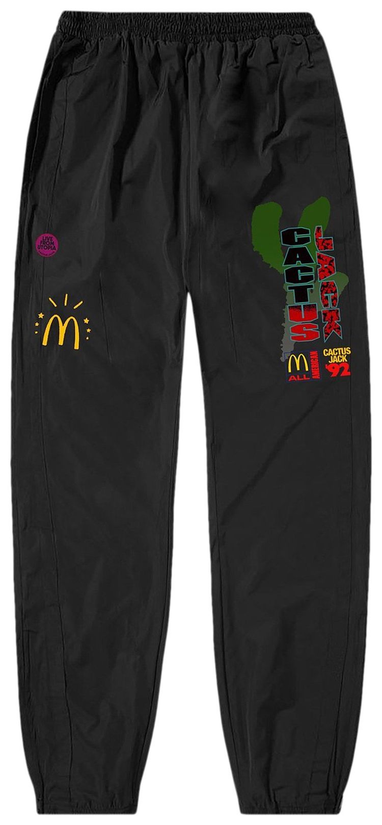 Cactus Jack by Travis Scott x McDonalds All American 92 Nylon Pants Black