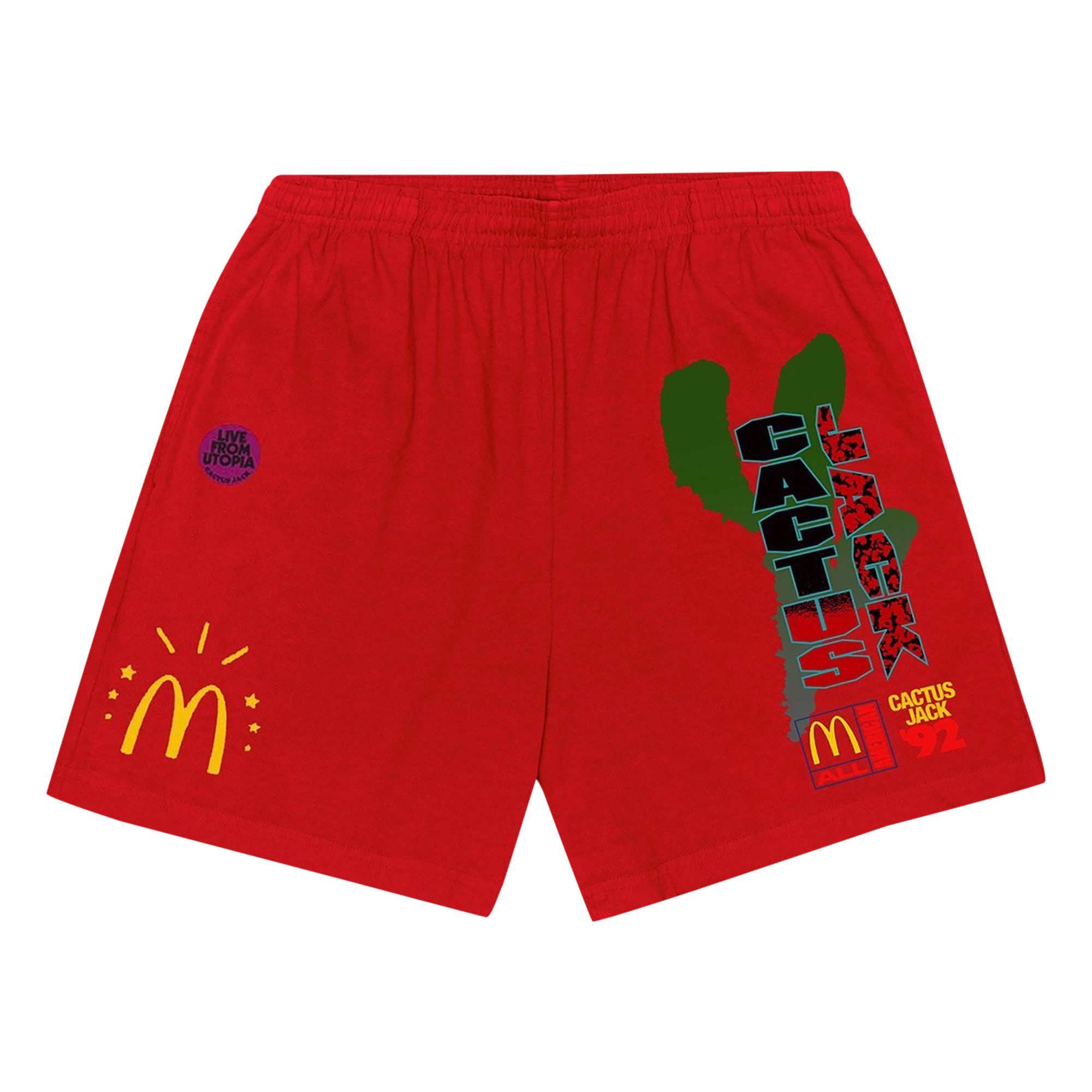 Achetez des Cactus Jack by Travis Scott x McDonald s All American 92 Shorts Red CJMD BS64 RED GOAT FR