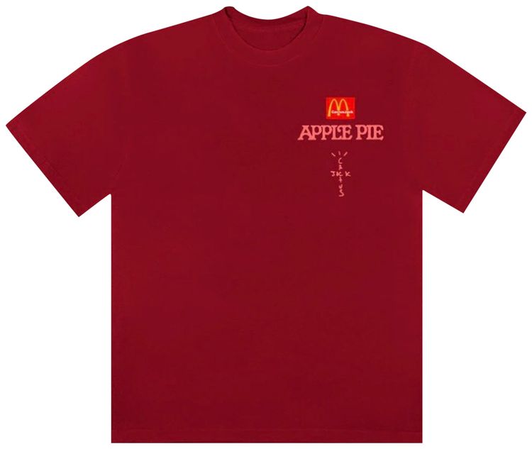 Cactus Jack by Travis Scott x McDonalds Apple Pie T Shirt Cardinal