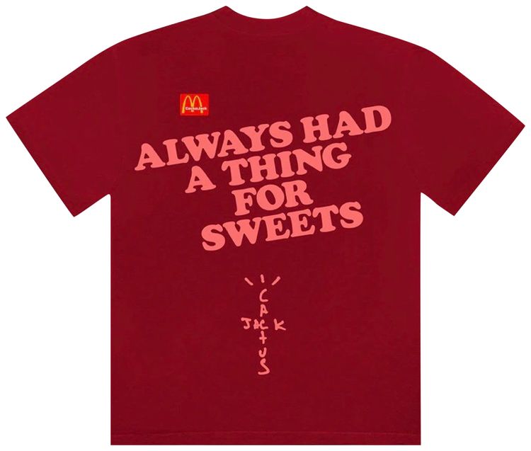 Cactus Jack by Travis Scott x McDonalds Apple Pie T Shirt Cardinal