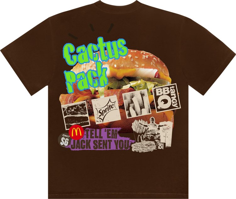 Cactus Jack by Travis Scott x McDonalds Cactus Pack Vintage Promo T Shirt Brown