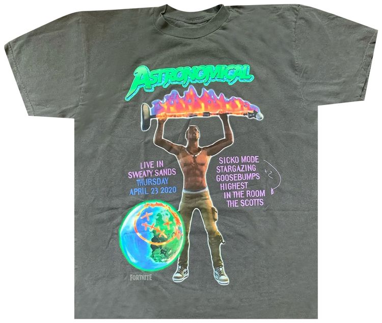 Cactus Jack by Travis Scott Back Bling T Shirt Graphite