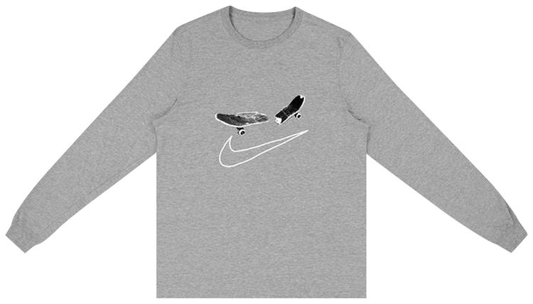 Cactus Jack by Travis Scott For Nike SB Smile Long Sleeve T Shirt II Heather Grey