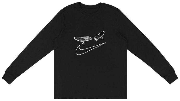Cactus Jack by Travis Scott For Nike SB Smile Long Sleeve T Shirt I Black