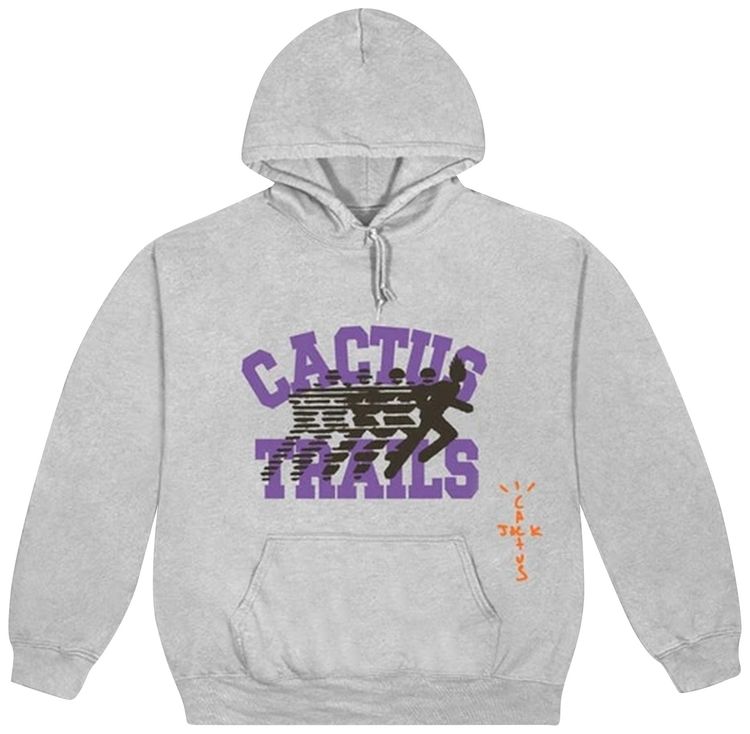 Cactus Jack by Travis Scott Running Wild Varsity Hoodie Sport Grey