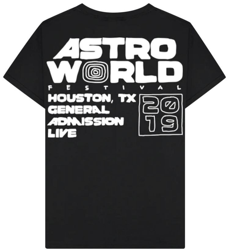 Cactus Jack by Travis Scott Astrofest Staff 2019 T Shirt Black