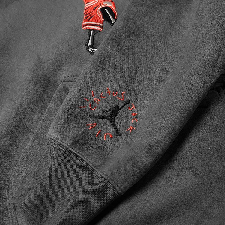 Cactus Jack by Travis Scott x Air Jordan Washed Suede Hoodie Iron Grey