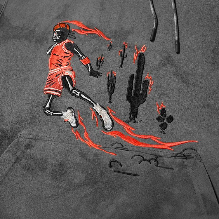 Cactus Jack by Travis Scott x Air Jordan Washed Suede Hoodie Iron Grey
