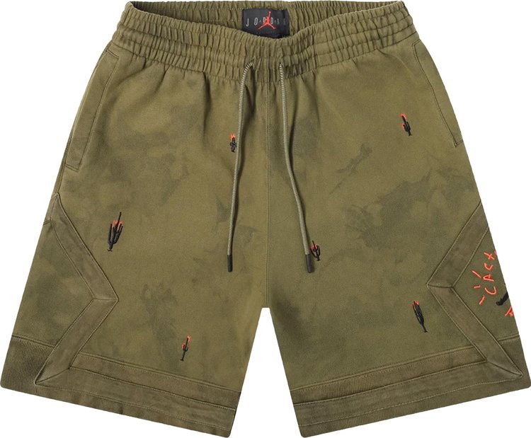 Cactus Jack by Travis Scott x Air Jordan Washed Suede Shorts Medium Olive