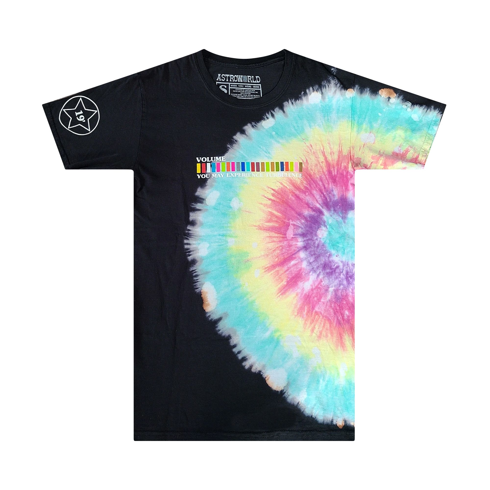 Buy Cactus Jack by Travis Scott Astroworld Festival Run Tie Dye T Shirt Black 1945 1SS190103AFRT BLAC GOAT