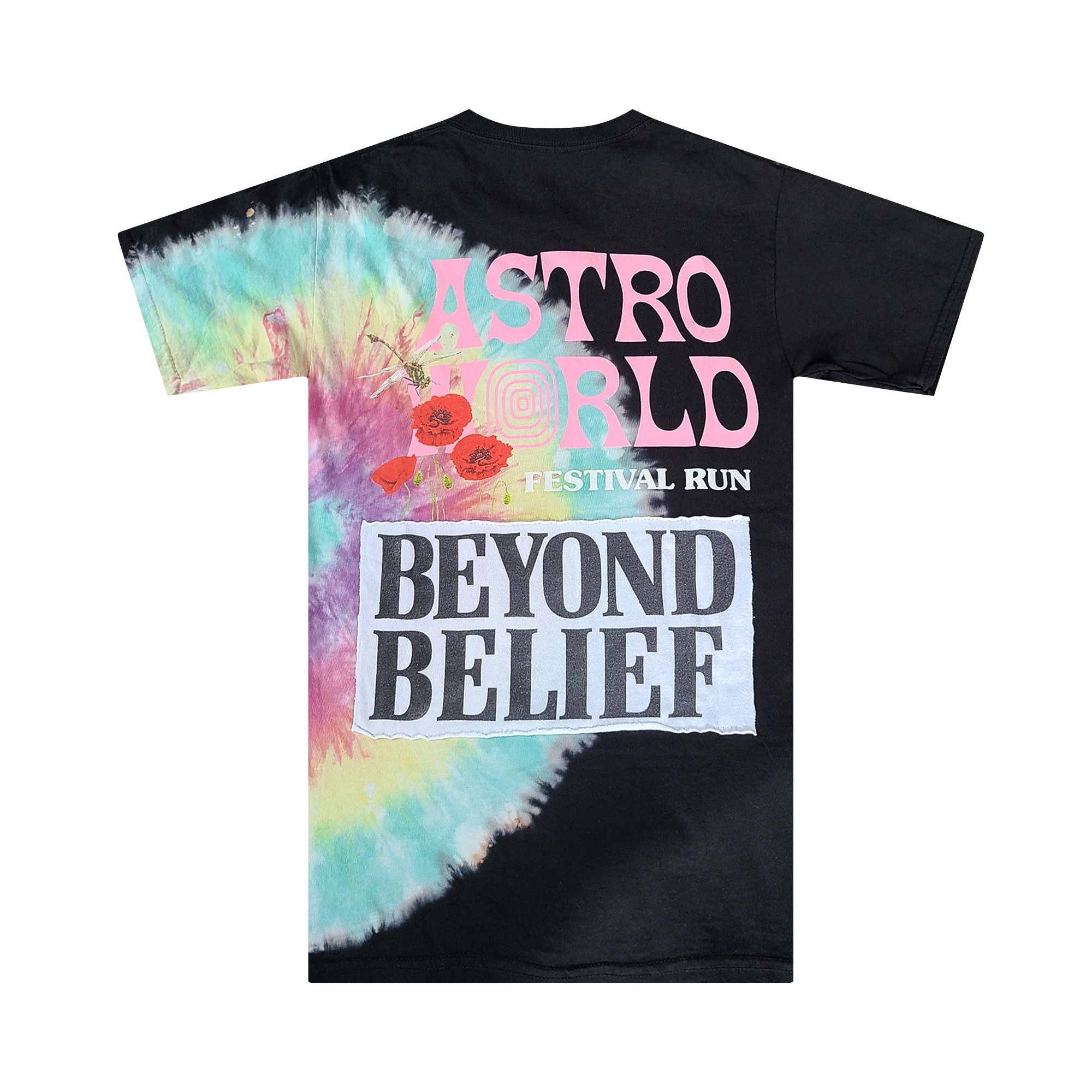 Size l Cactus Jack by Travis Scott Astroworld Festival Run Tie Dye T Shirt Black