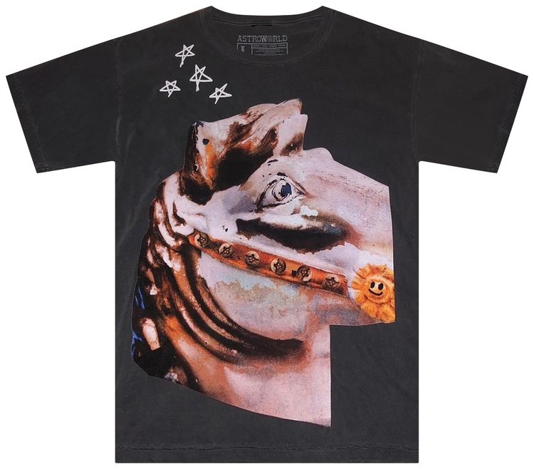 Cactus Jack by Travis Scott Astroworld Horse Head T Shirt Black