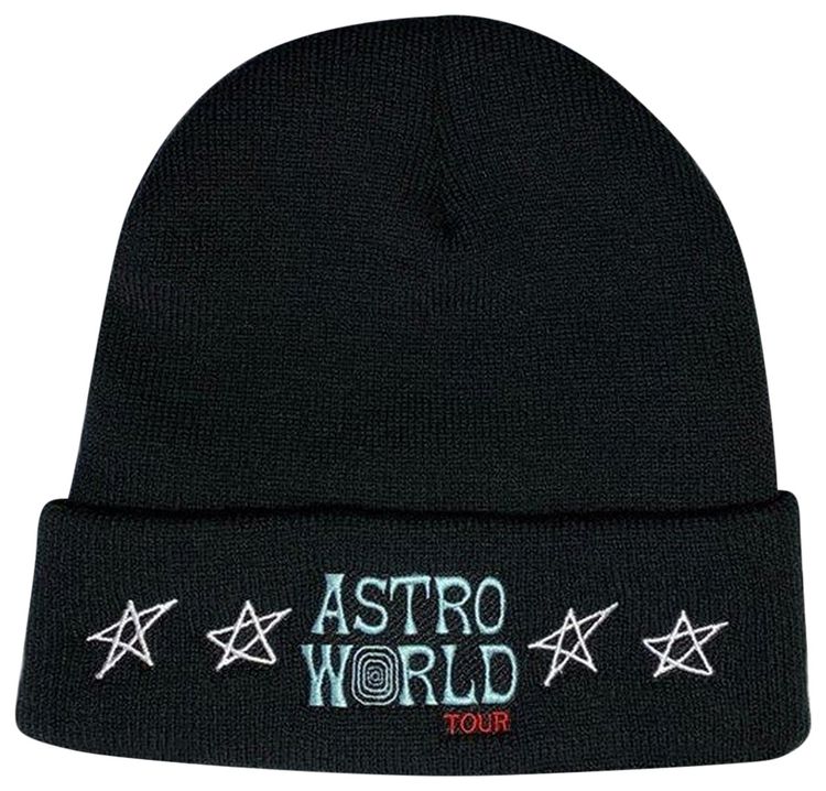 Cactus Jack by Travis Scott Astroworld Tour Wish You Were Here Beanie Black