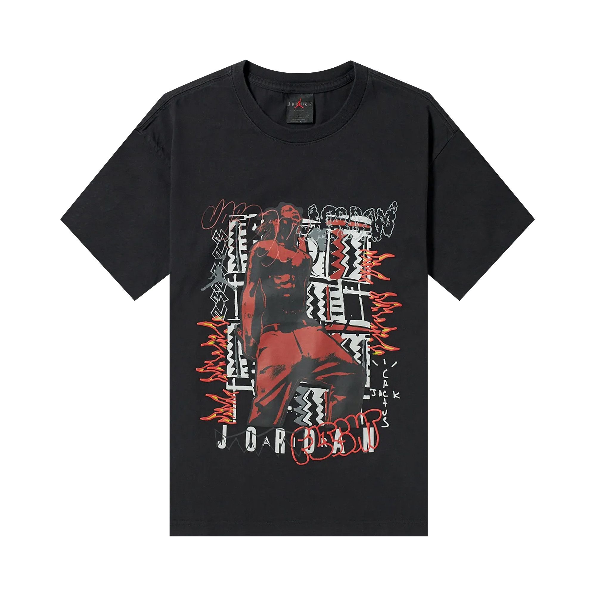 Size xxl Cactus Jack by Travis Scott x Air Jordan MJ 2 T Shirt Black