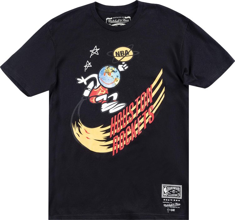 Cactus Jack by Travis Scott x BR x Mitchell  Ness Rockets T Shirt Black