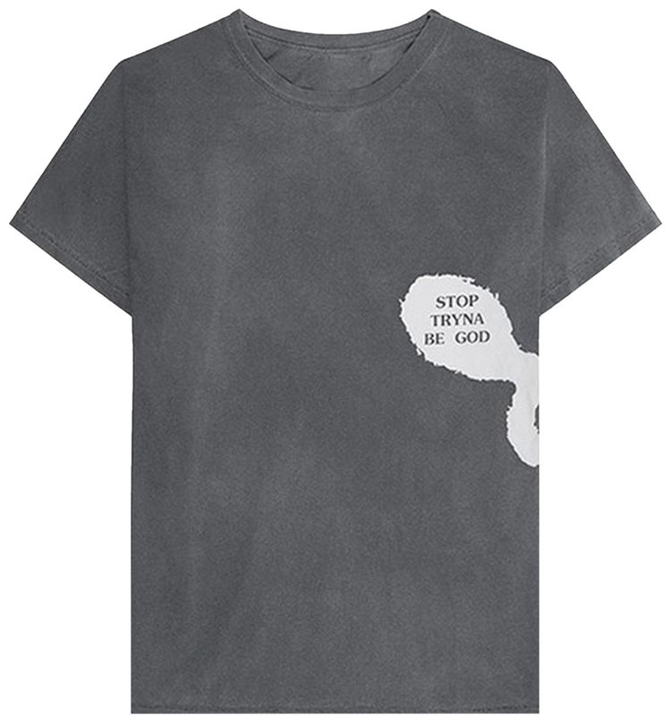 Cactus Jack by Travis Scott Astroworld Stop Tryna Be God Reversible T Shirt Grey