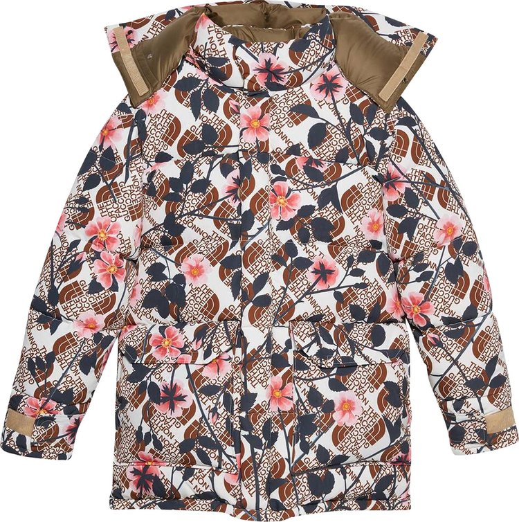 The North Face x Gucci Floral Down Parka 'Ivory/Pink'