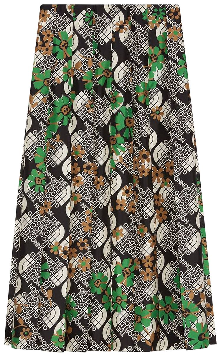 Gucci x The North Face Silk Pleated Skirt Multicolor