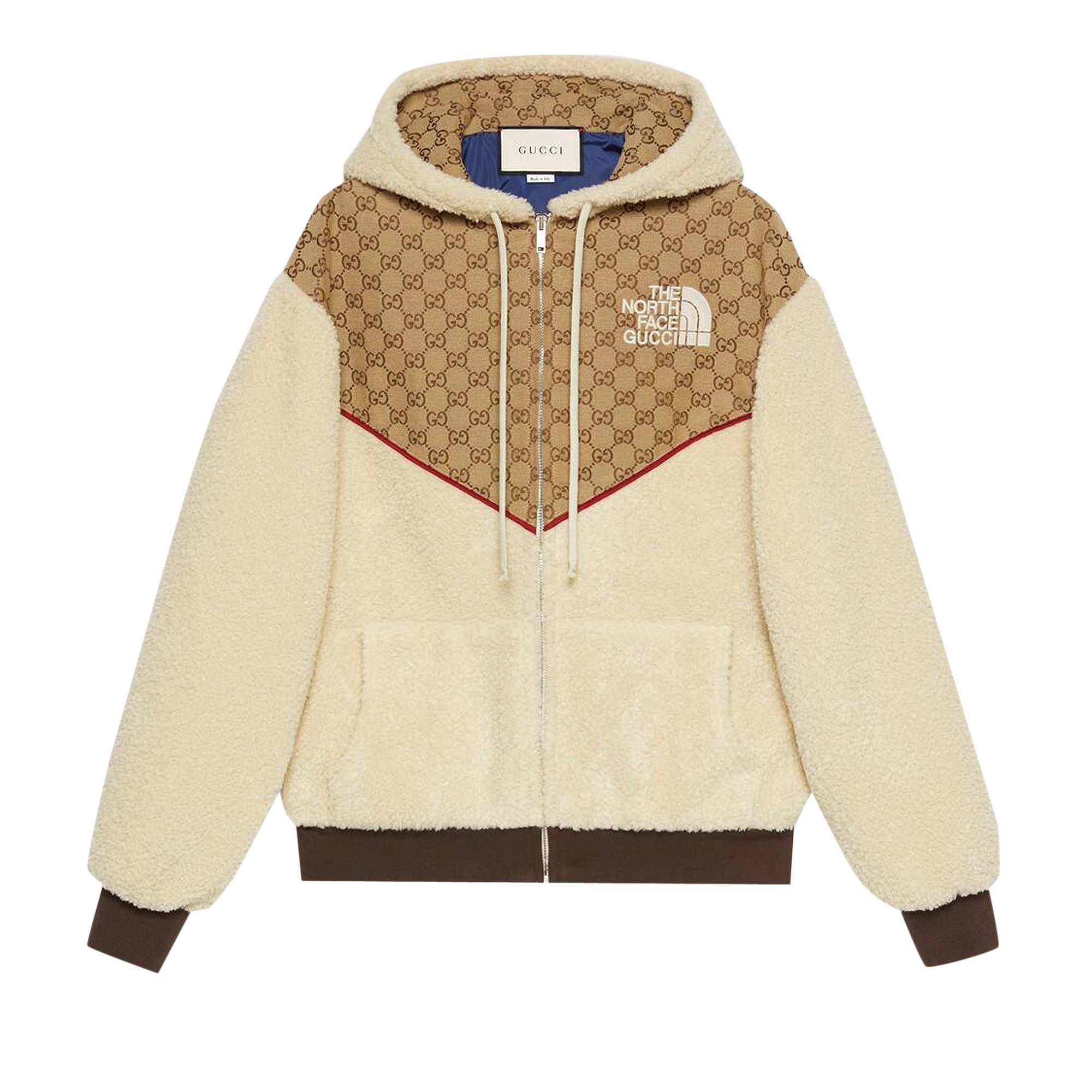 The North Face x Gucci GG Canvas Shearling Jacket 'Beige/Ebony'