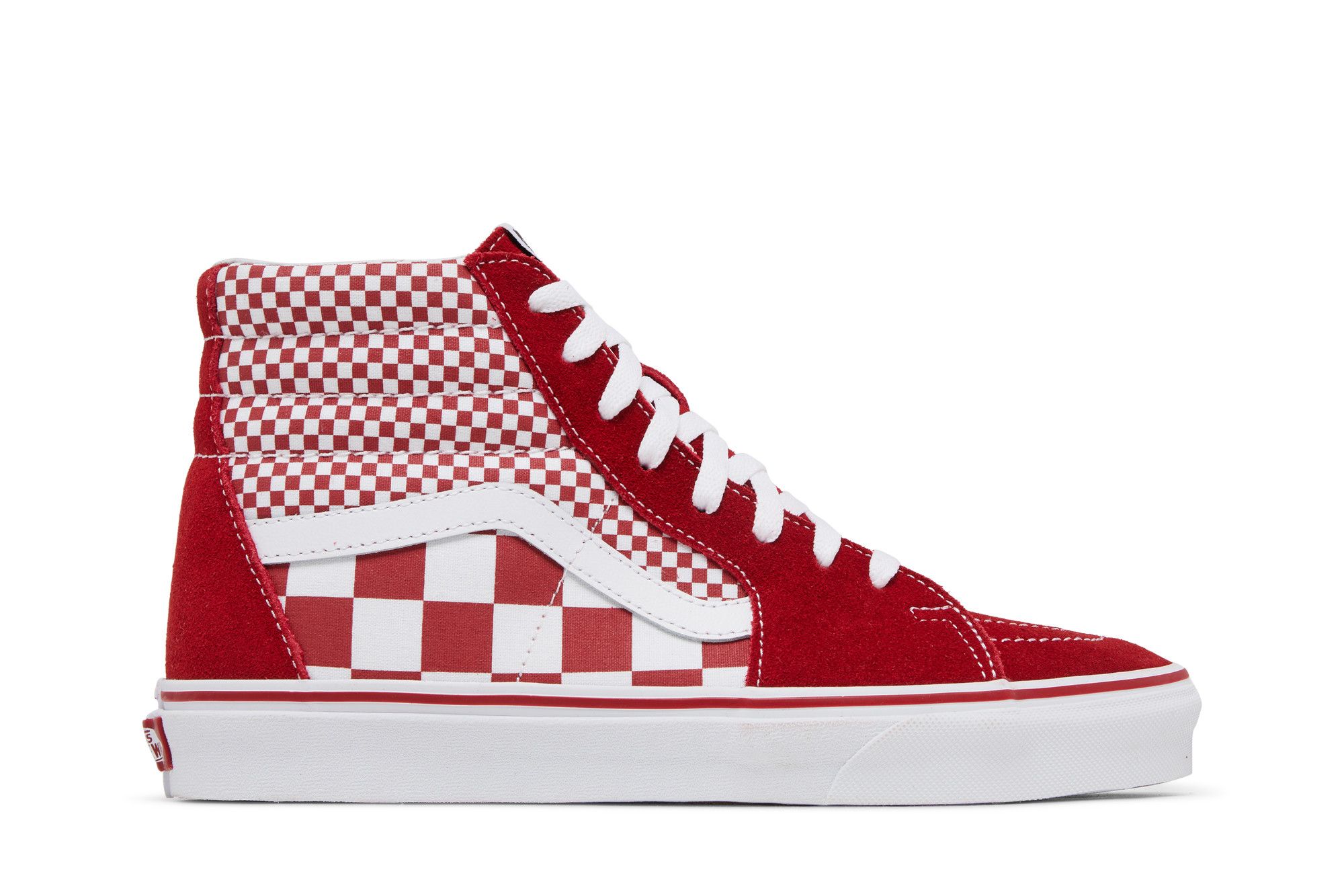 Size 10.5 Sk8 Hi Red Mix Checker