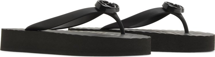 Gucci Wmns Chevron Thong Sandal Black