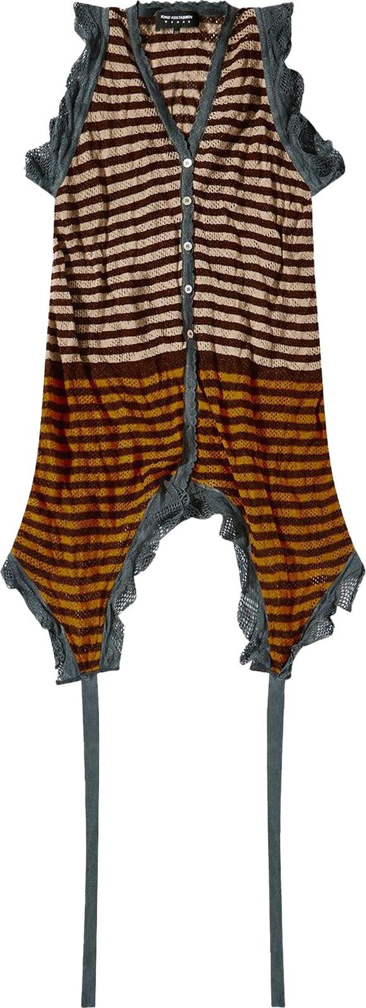 Kiko Kostadinov Spakona Halter Top Mahogany Stripe