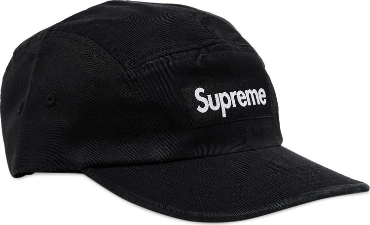 Supreme Washed Chino Twill Camp Cap Black