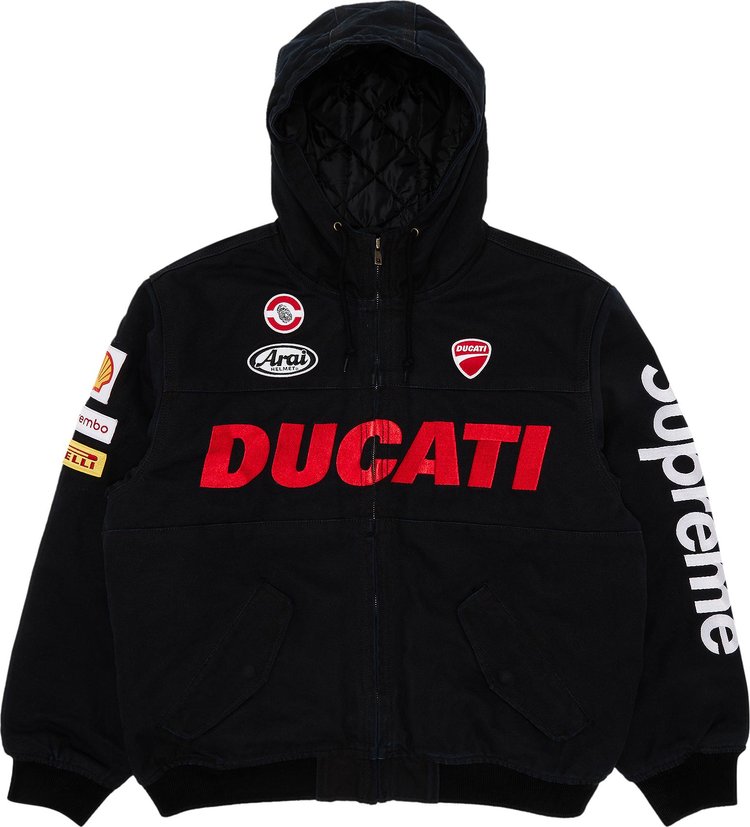 Supreme x Ducati Hooded Racing Jacket Black