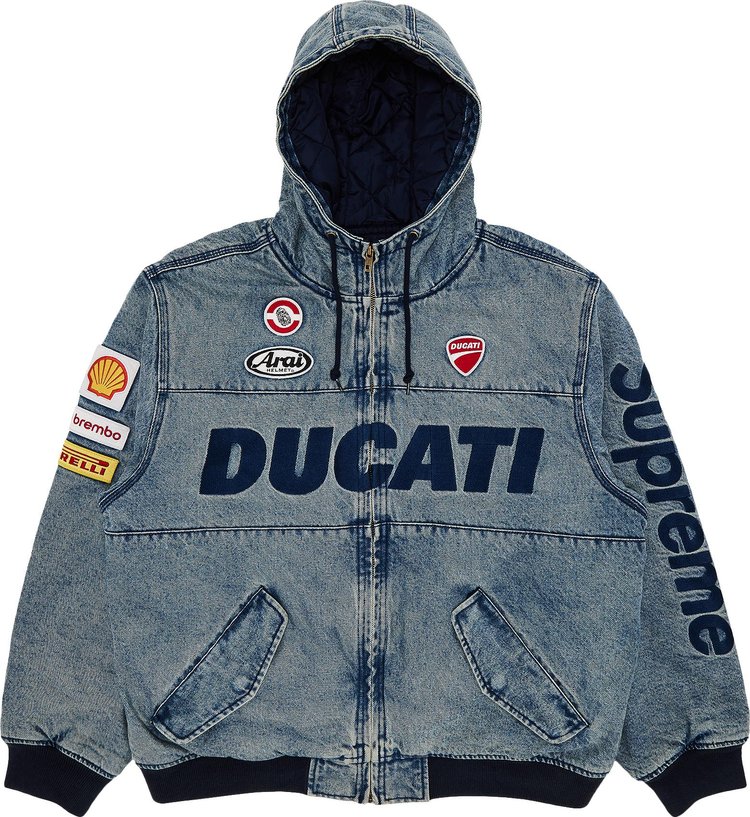 Supreme x Ducati Hooded Racing Jacket Denim