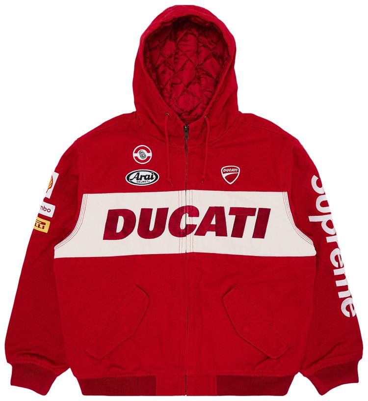 Supreme x Ducati Hooded Racing Jacket Red