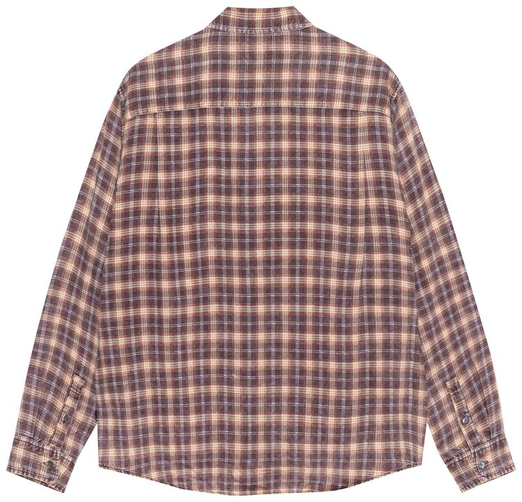 Stussy Matthew Printed Plaid Shirt Brick