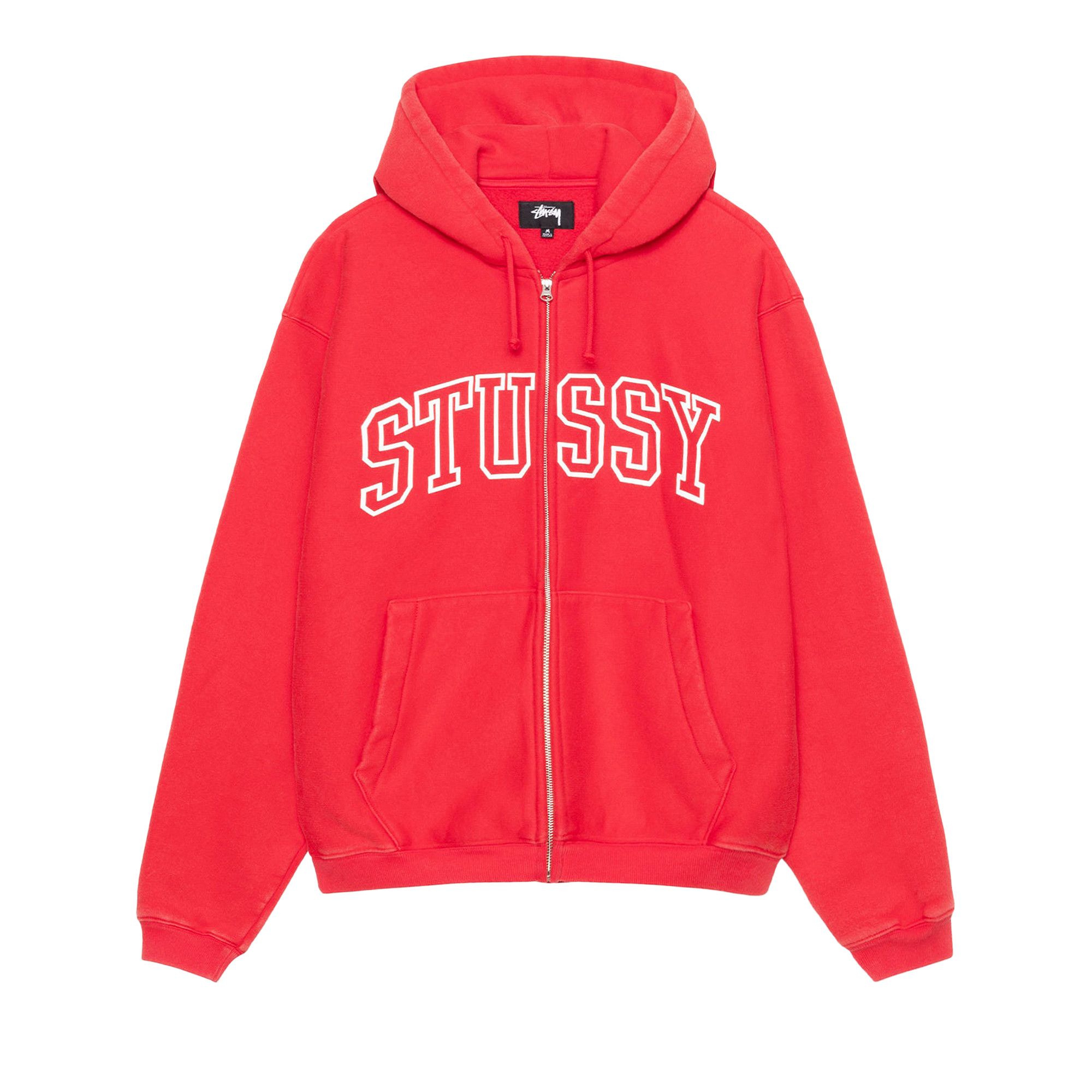 Buy Stussy Outline Zip Hoodie 'Red' - 118559 RED | GOAT CA