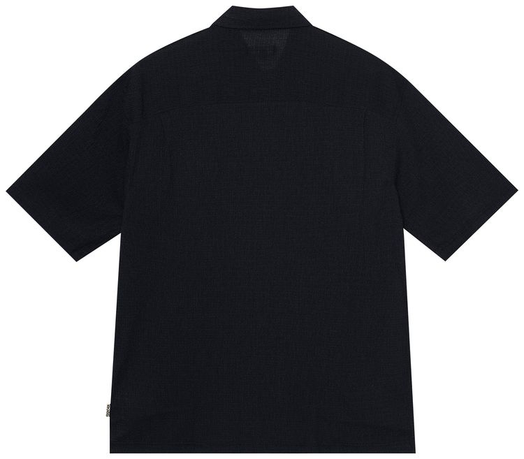 Stussy Boxy Flat Hem Crinkled Shirt Black
