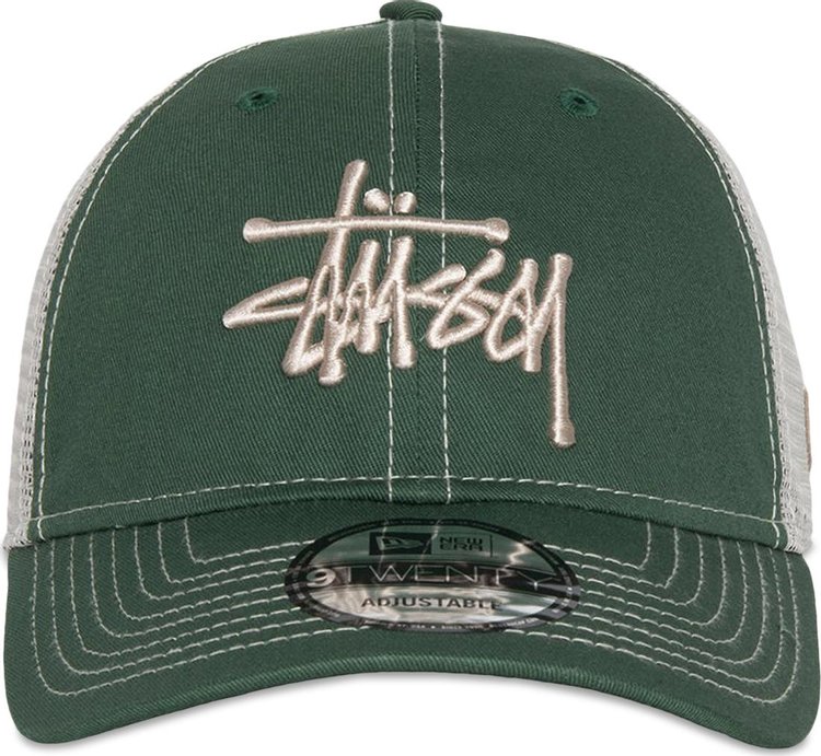 Stussy New Era 9Twenty Basic Trucker Green