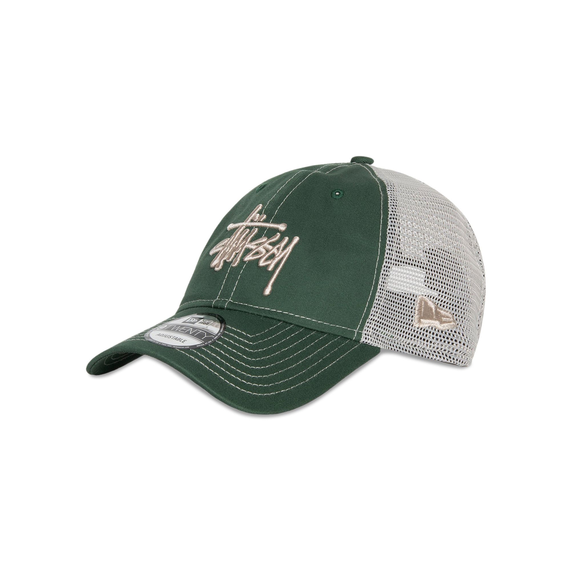 帽子 STUSSY NEW ERA 9TWENTY BASIC TRUCKER Stussy New Era 9Twenty Basic Trucker Green Men's - SS24 - US