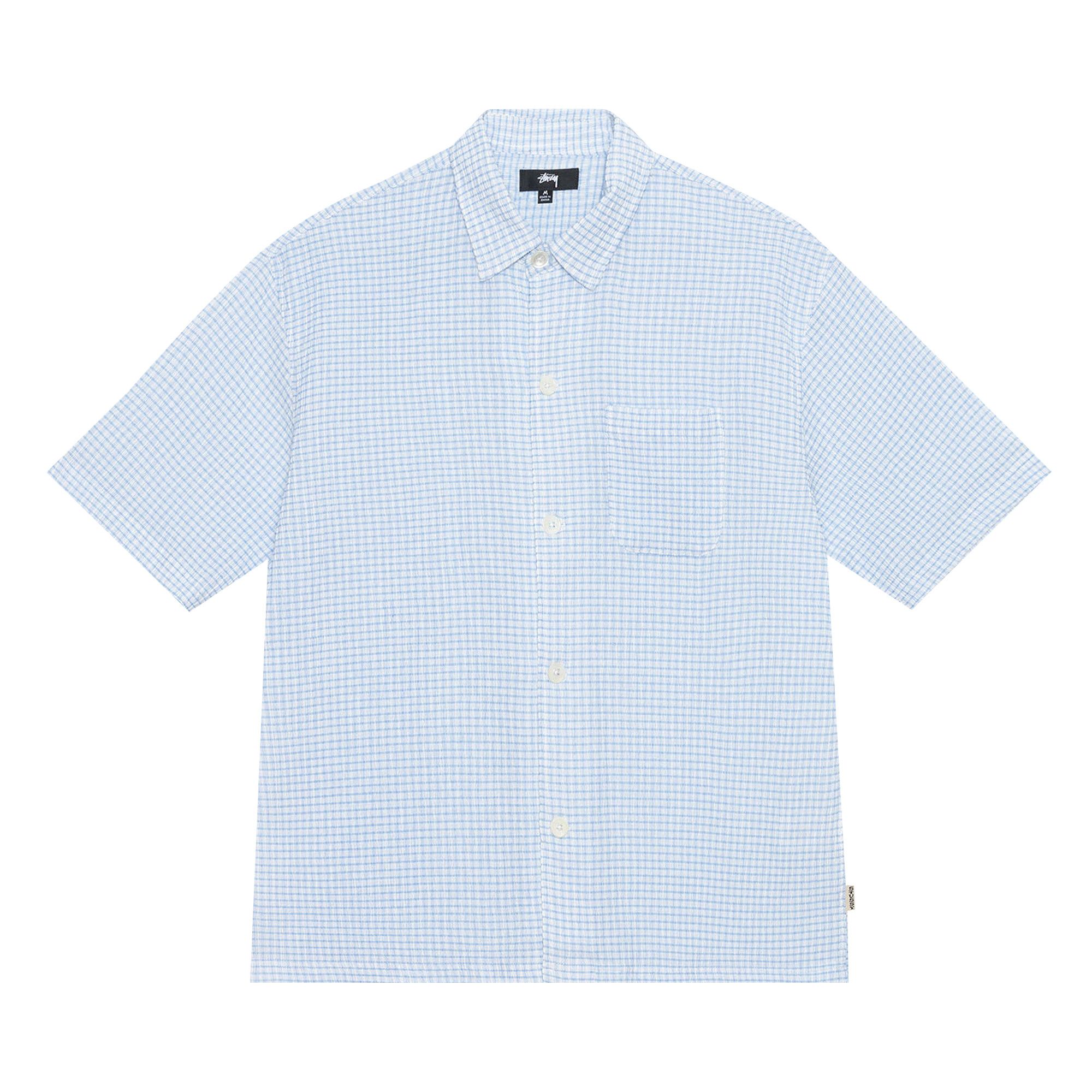 【STUSSY】25ss CRINKLED CHECK SS SHIRT Crinkled Check SS Shirt – Black | Wovens | Stüssy