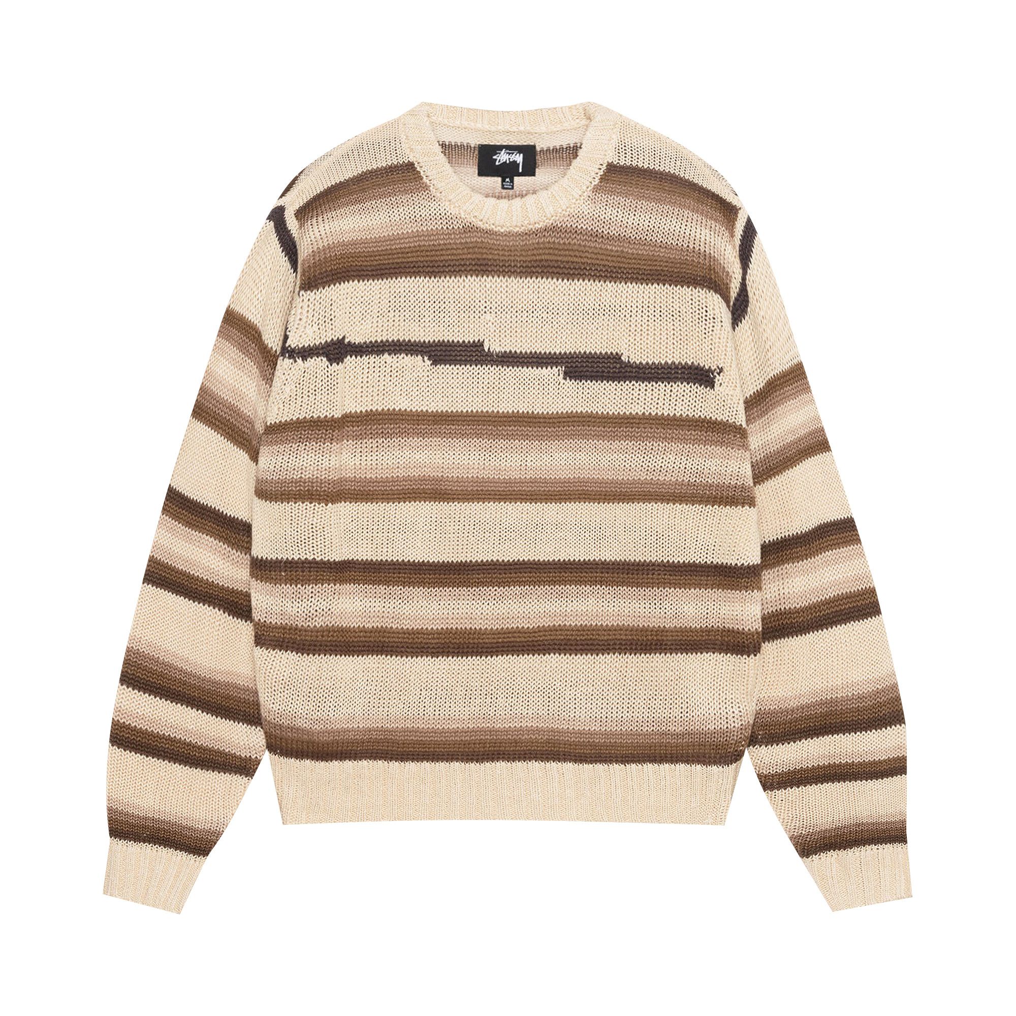 トップス STUSSY TONAL STRIPE LINEN SWEATER Buy Stussy Tonal Stripe Linen Sweater 'Natural' - 117236