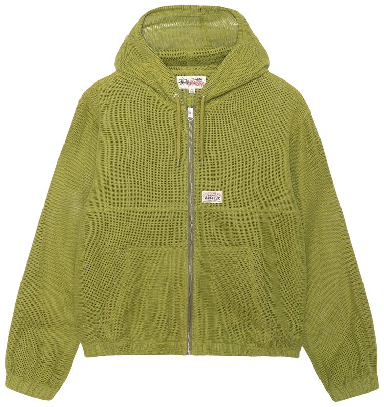Stussy Mesh Zip Hoodie Green