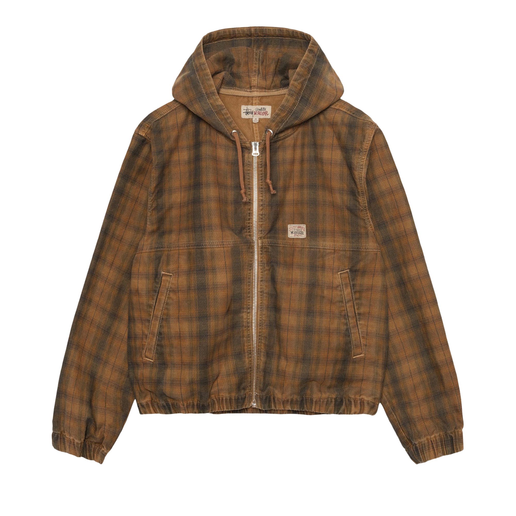 Buy Stussy Unlined Plaid Zip Hoodie 'Brown' - 115768 BROW | GOAT