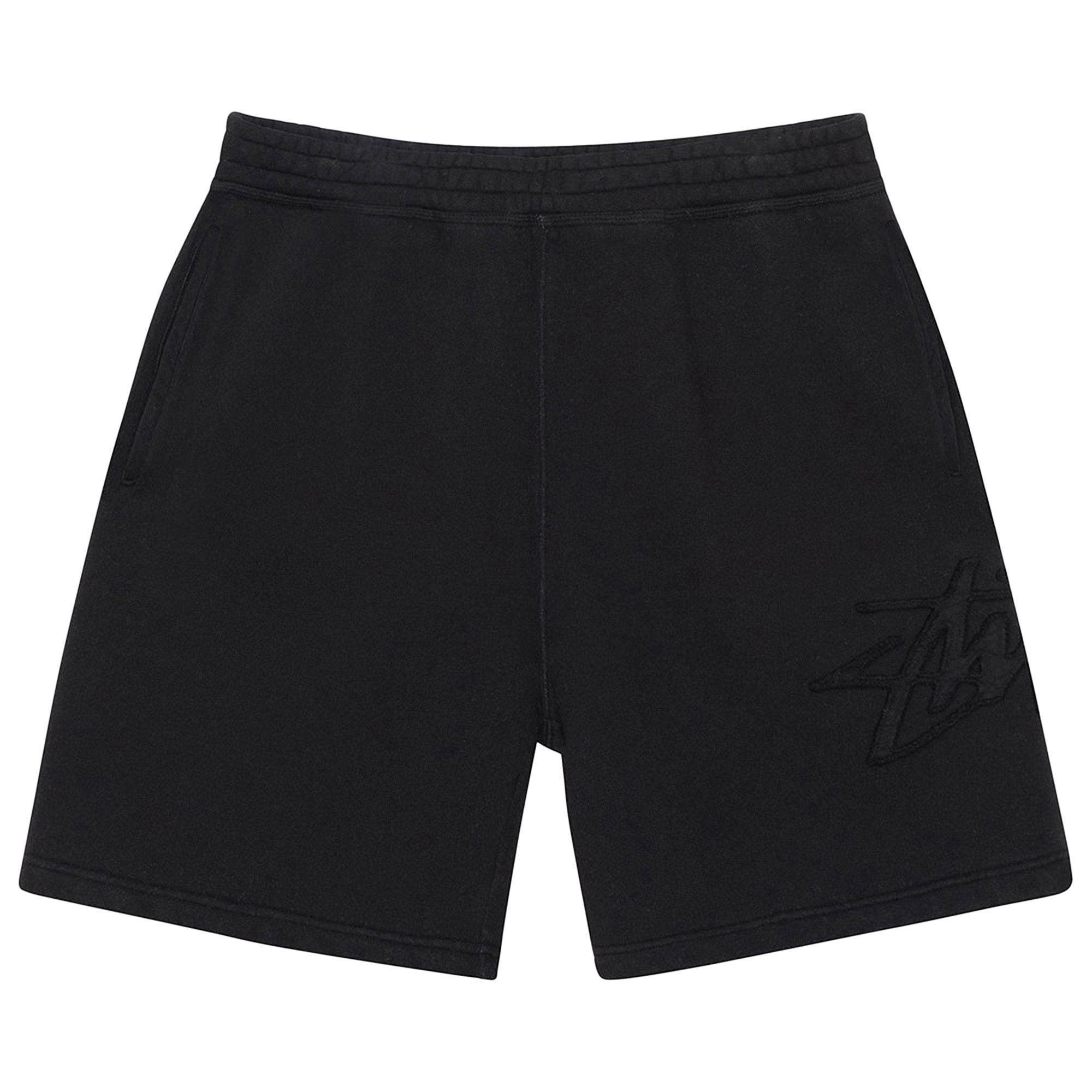 Buy Stussy Fleece Tonal Appliqué Short 'Black' - 112311 BLAC | GOAT