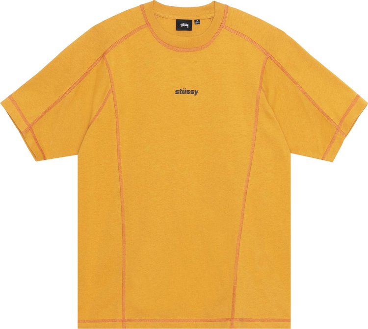 Stussy Wave Short Sleeve Crew Mustard