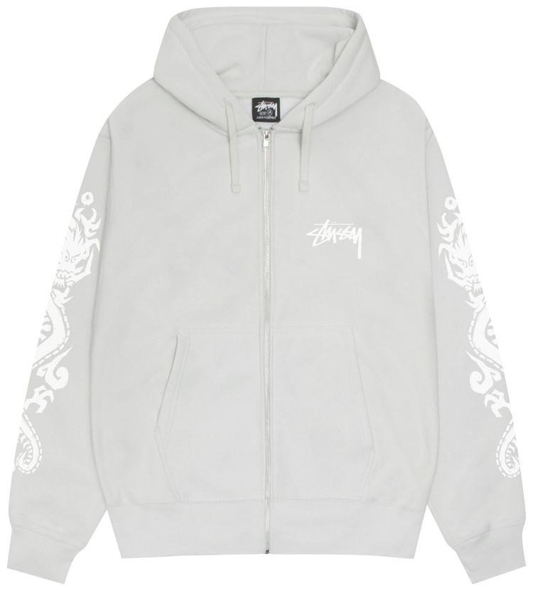 Stussy Dragons Zip Hoodie Fog