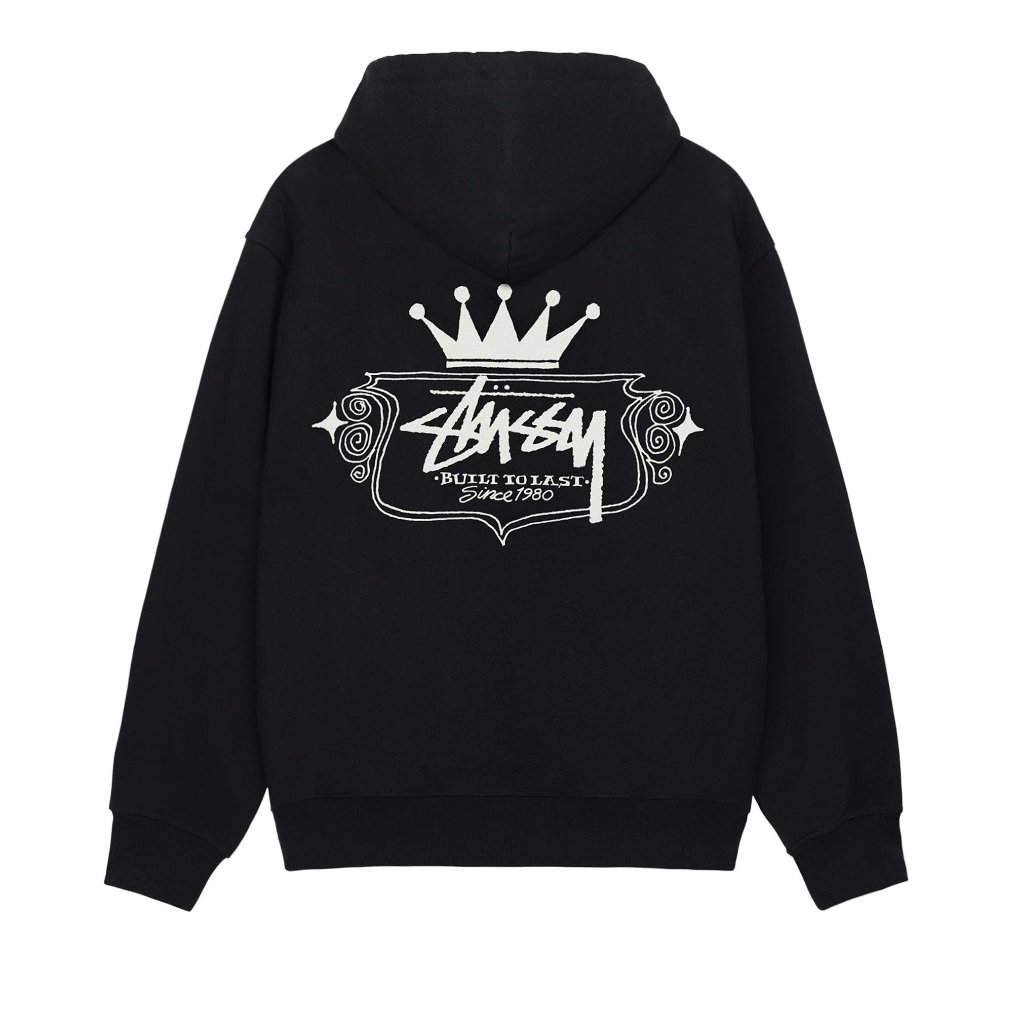 Relaxed Fleece Zip Mock in washed black – Stüssy