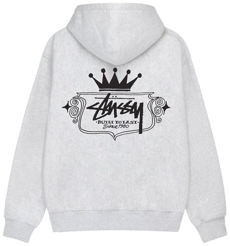 Stussy Built To Last Zip Hoodie Ash Heather