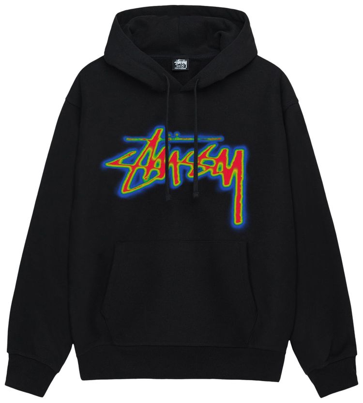 Stussy Thermal Stock Hoodie Black