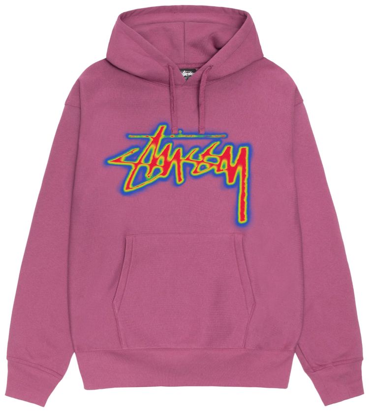 Stussy Thermal Stock Hoodie Berry