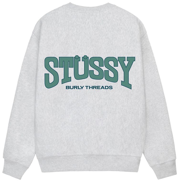 Buy Stussy Burly Threads Crew 'Ash Heather' - 1915027 ASH | GOAT