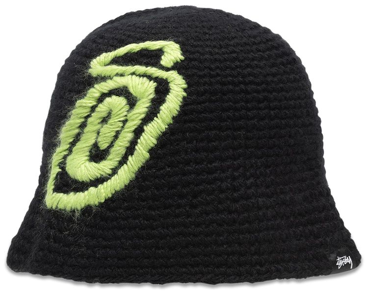 Stussy Swirly S Knit Bucket Hat Black