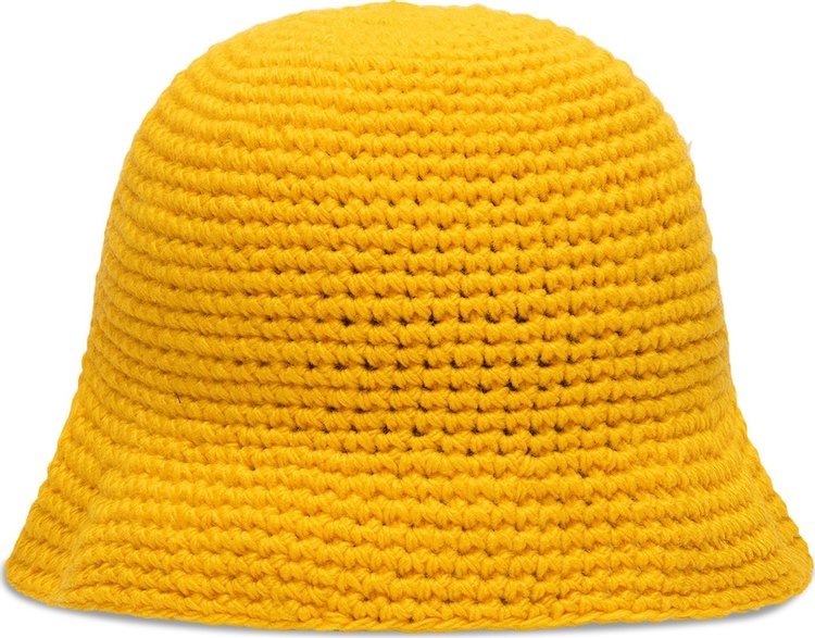 Stussy Swirly S Knit Bucket Hat Yellow